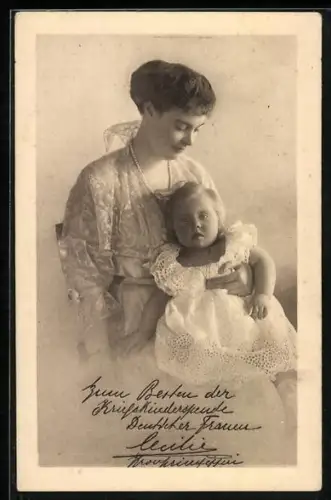 AK Prinzessin Alexandrine mit Kronprinzessin Cecilie