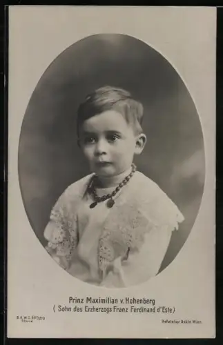 AK Prinz Maximilian von Hohenberg, Sohn des Erzherzogs Franz Ferdinand