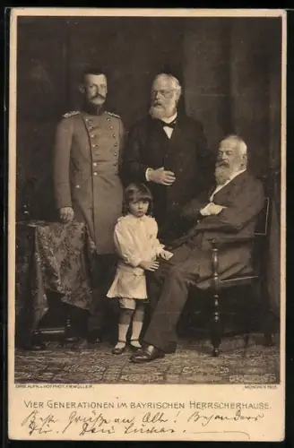 AK Prinzregent Luitpold von Bayern und Prinz Rupprecht mit dem Erbprinz