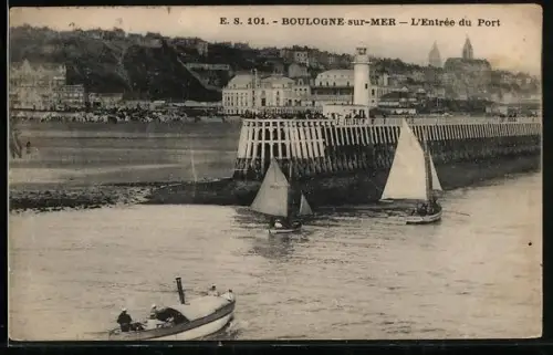 AK Boulogne-sur-Mer, L`Entrée du Port