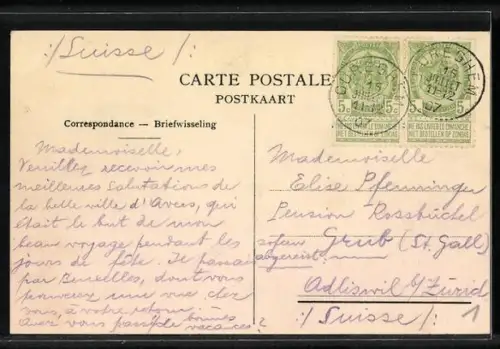 AK Anvers, Débarcadère, Place et Musée du Steen, Vue du Promenoir, Hafen