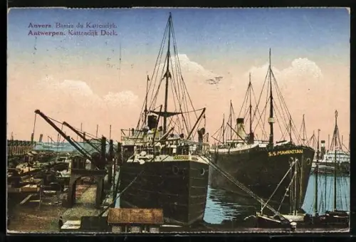 AK Anvers, Bassin du Kattendyk, Hafen