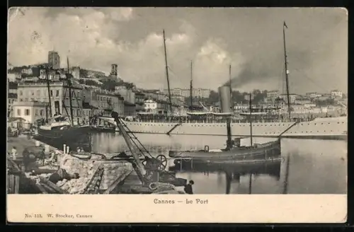 AK Cannes, Le port, Dampfer