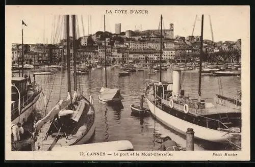AK Cannes /Cote d`Azur, Le port et le Mont-Chevalier