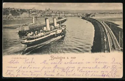 AK Boulogne-s-mer, L`entrée du port