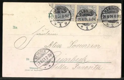 Lithographie Hamburg, Segelschiffhafen