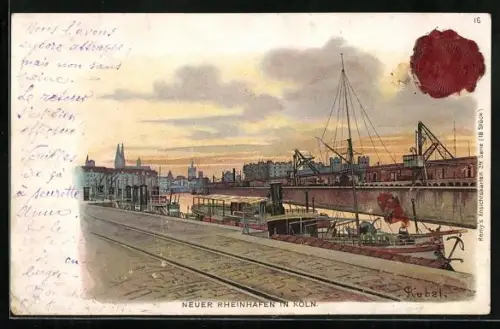 Lithographie Köln, Neuer Rheinhafen, Remy`s Stärke