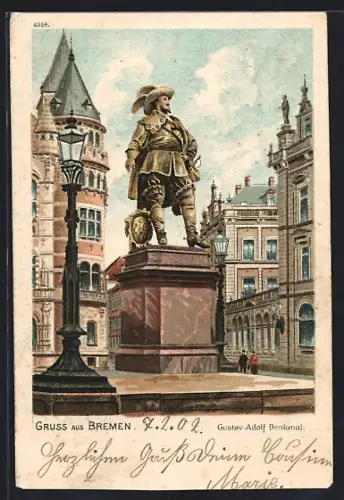 Künstler-AK Bremen, Gustav-Adolf Denkmal