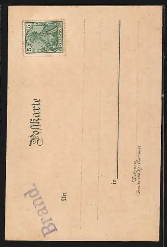 Lithographie Brand / Sächs. Schweiz, Gasthaus bei Nacht