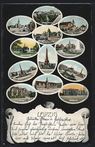 AK Leipzig, Börse, Altes Rathaus, Museum