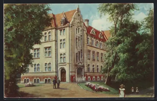 AK Coburg, Alexandrinenschule mit Park