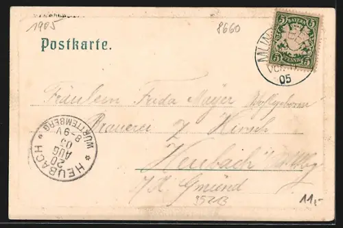 AK Münchberg, Teilansicht des Ortes