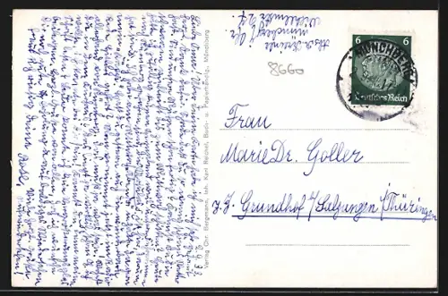 AK Münchberg /Fichtelgebirge, Teilansicht mit Kirche und Feldern, Fliegeraufnahme