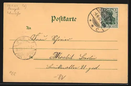 Lithographie Wernigerode, das Schloss