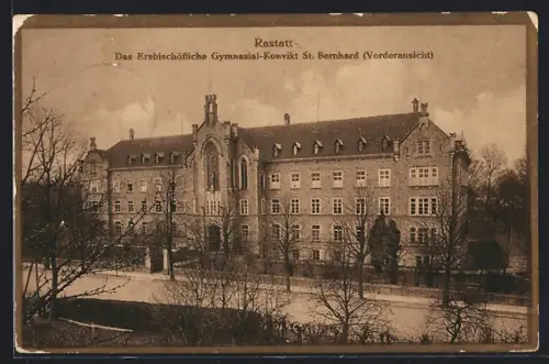 AK Rastatt, Erzbischöfliches Gymnasial-Konvikt St. Bernhard, Vorderansicht