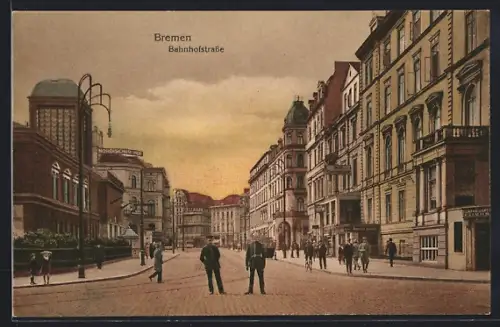 AK Bremen, Passanten in der Bahnhofstrasse