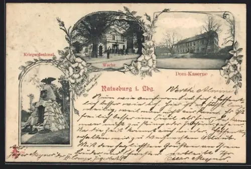 AK Ratzeburg i. Lbg., Dom-Kaserne, Wache, Kriegerdenkmal