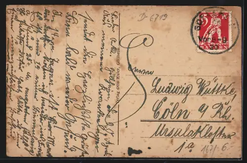 AK Göllheim, Strassenbild mit Oberem Stadttor