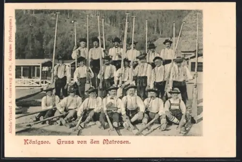 AK Königsee / Berchtesgaden, Gruppenbild der Matrosen