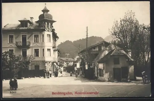 AK Berchtesgaden, Maximilianstrasse mit Hotel Villa Friedrichsruh