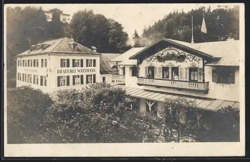 Foto-AK Berchtesgaden, Gasthof Brauerei Watzmann