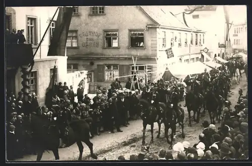 Foto-AK Weingarten /Württ., Blutfreitag 1928, Gasthof zum Bären