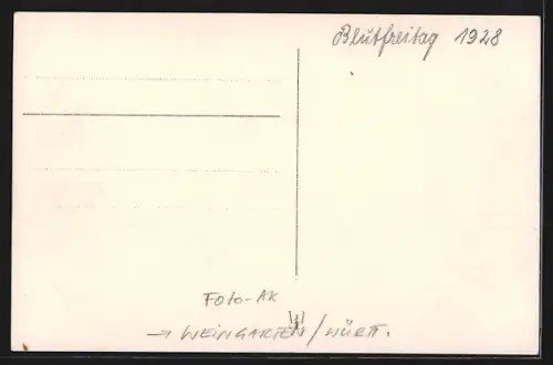 Foto-AK Weingarten /Württ., Blutfreitag 1928, Gasthof zum Bären