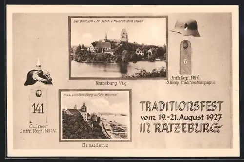 AK Ratzeburg, Traditionsfest vom 19. - 21. August 1927, Int.-Regiment No. 6 16. Komp. Traditionskompagnie