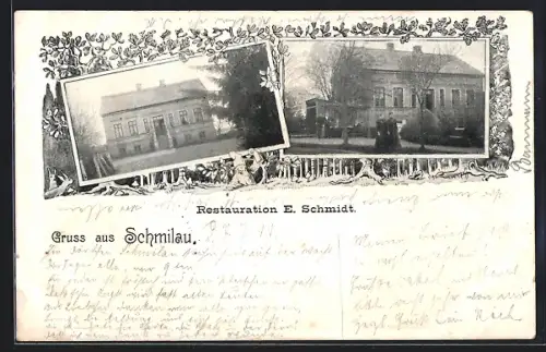 AK Schmilau, Partie am Restaurant von E. Schmidt