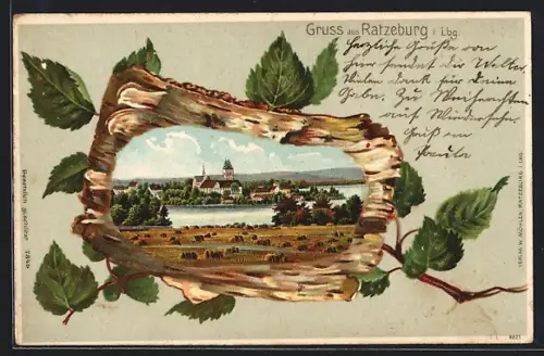 Passepartout-Lithographie Ratzeburg, Panorama