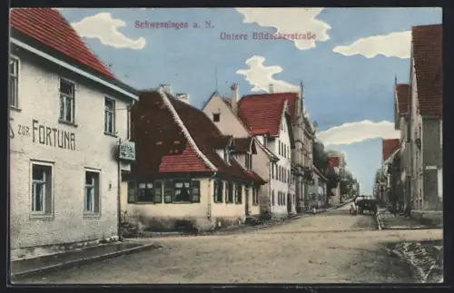 AK Schwenningen a. N., Gasthaus zur Fortuna in der Unteren Bildackerstrasse