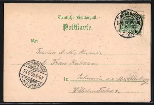 Lithographie Ratzeburg, Gasthaus Waldesruh, Gartenlokal