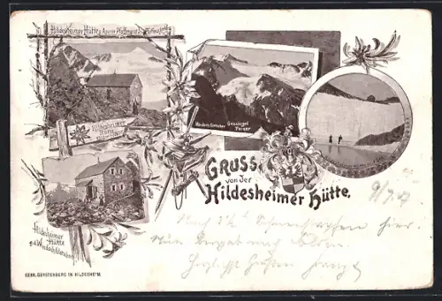 AK Hildesheimer Hütte gegen Aperer Pfaffengrat und Pfaffenschneid