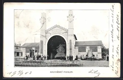 AK Horice, Vystava ceského severovychodu 1903, Socharsky Pavilon, Ausstellung