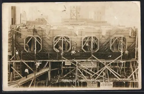 Foto-AK Buenos Aires, Baustelle der Firma Wayss & Freytag