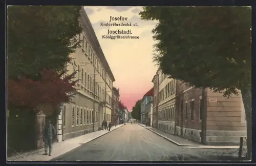 AK Josefov, Blick in die Königgrätzerstrasse