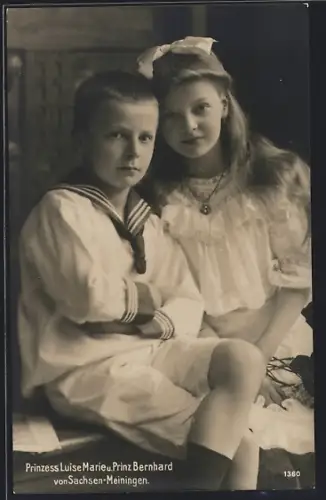 AK Prinzessin Luise Marie u. Prinz Bernhard von Sachsen-Meiningen