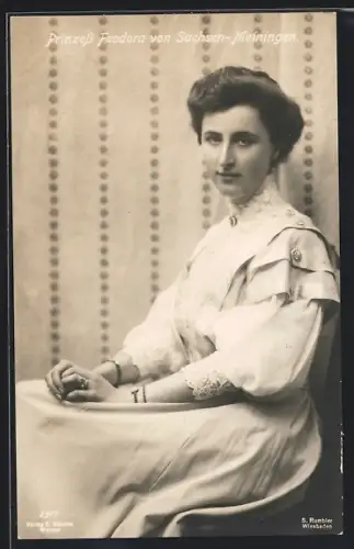 AK Portrait Prinzess Feodora von Sachsen-Meiningen
