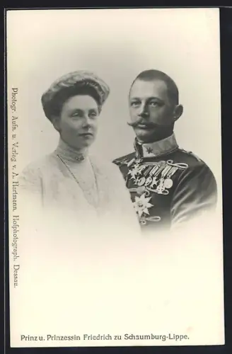 AK Prinz u. Prinzessin Friedrich von Schaumburg-Lippe