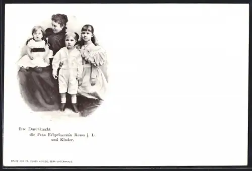 AK Erbprinzessin Reuss und Kinder