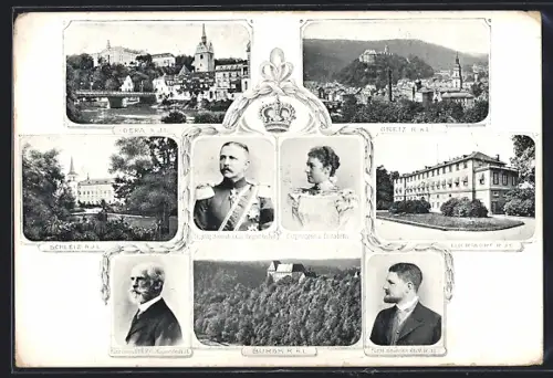 AK Erbprinz Heinrich XXVII. Regent v. Reuss, Erbprinzessin Elisabeth, Fürst Heinrich XVI. v. Reuss