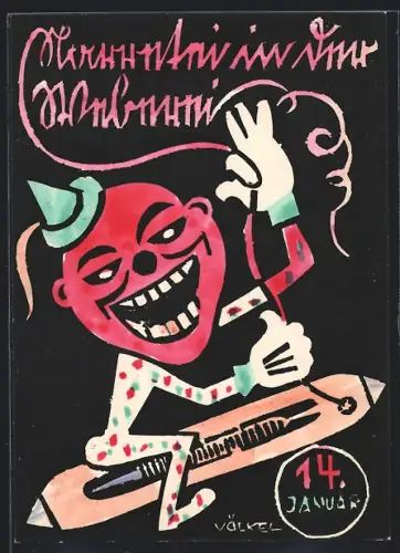 AK Münchberg, Narretei in der Weberei im Schützenhaus 1939, Fasching