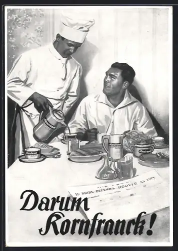 AK Boxer Max Schmeling macht Werbung für Kornfranck Kaffee