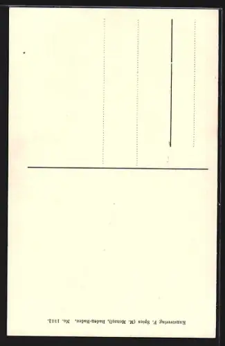 AK Baden-Baden, Zeppelin über der Stadt