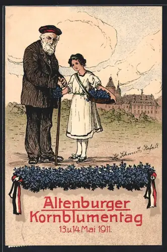 Künstler-AK Altenburg / Thüringen, Kornblumentag 13. und 14. Mai 1911