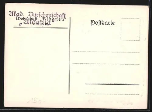AK Wien, Studentenwappen der Aldania, Student m. Degen