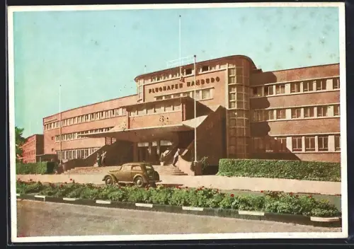 AK Hambburg-Fuhlsbüttel, Flughafen mit Auto