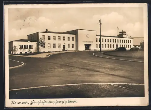AK Hannover, Blick auf das Flughafenempfangsgebäude