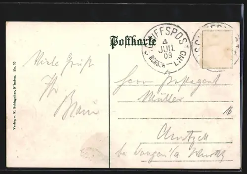AK Romanshorn, Zeppelin und Dampfer St. Gallen