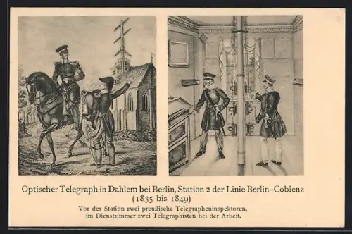 AK Berlin-Dahlem, Optischer Telegraph, Station 2 der Linie Berlin-Coblenz